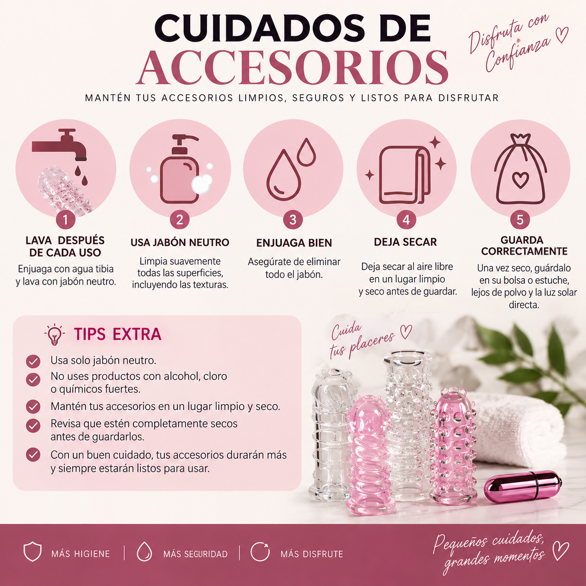 Cuidados de accesorios Enamora by Clau